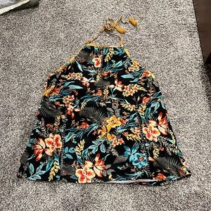 Floral halter tankini swim top